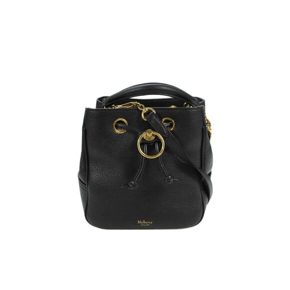 Mulberry Handbags - Mulberry Womens Classic Grain Leather Top Handle Small Hampstead Handbag Black